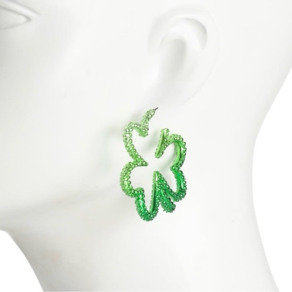 Betsey Johnson Green Shamrock Earrings - Picture 10 of 16